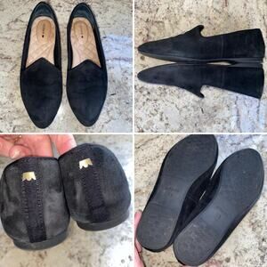 $160 Birdies The Starling Black Suede Flats Slipper  Womens 7.5 EUC